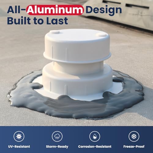 Safoner Aluminum RV Sewer Vent Cap, Plumbing Roof Vent Cover Replacement Kit - Image 3