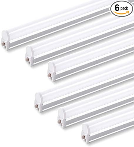 Barrina 6 Pack LED T5 Integrated Single Fixture, 20W | Warm White Utility Shop by Barrina