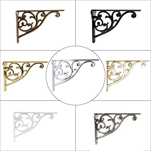 Shelf Brackets 8 Inch 4PCS Heavy Duty Polished Chrome Wall Bracket Baroque - Image 4