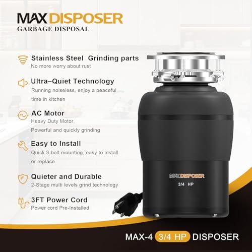 Garbage Disposal 3/4 HP for Kitchen sink Quiet - Image 2