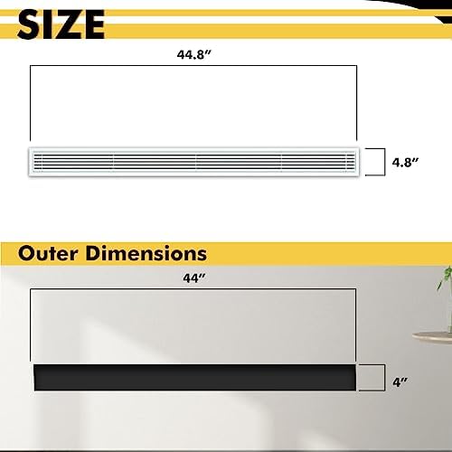 Linear Bar Air Grille 44" X 4", Aluminum Air Supply/Return Grilles, Easy Air - Image 2