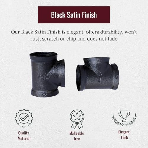Tee 3/4" Pipe Fitting – Industrial Threaded Black Iron Pipe Fitting - Image 2