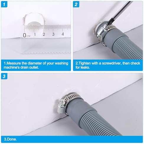 MECCANIXITY Washing Machine Drain Hose Extension Kits 1.97ft Gray - Image 6