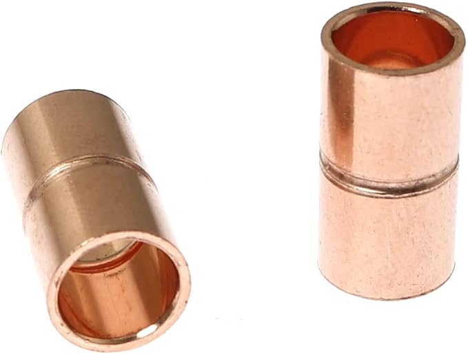 RLECS 8pcs Straight Copper Coupling Rolled Tube Stop Pipe Fitting 1/4 Inch ID - Image 2