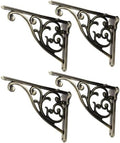 Shelf Brackets 6 Inch 4 Pack Heavy Duty Brushed Antique Brass Wall Bracket by khtumeware
