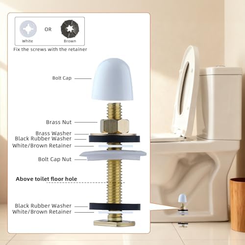Hibbent 2 Pcs Toilet Wax Ring Replacement Kit, Toilet Bolt Covers - Image 6