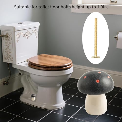 BEUNAIZER Ceramic Mushroom Toilet Bolt Covers, Decorative Caps - Image 2