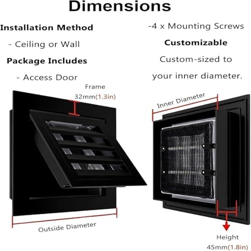 Decorative Wall-Mounted Return Air Grille Vent Cover, Louvered Access Panelm - Image 2