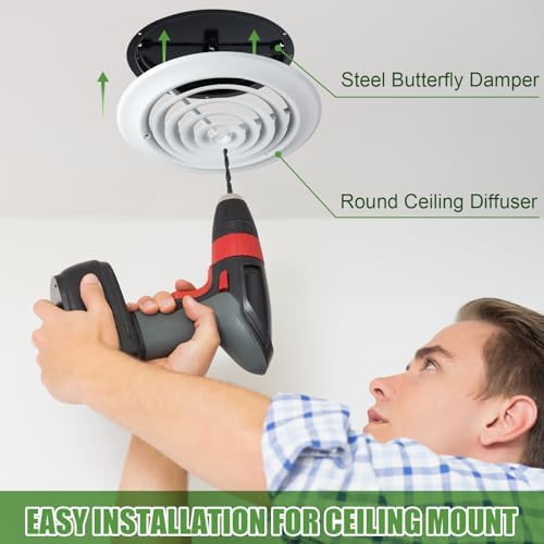 Therwen 2 Set 10 Inch Round Ceiling Diffuser Vent Cover - Image 5