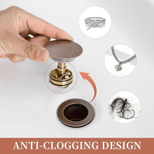 15/8" Bathroom Faucet Vessel Vanity Sink Pop Up Drain Assembly Stopper - Image 4