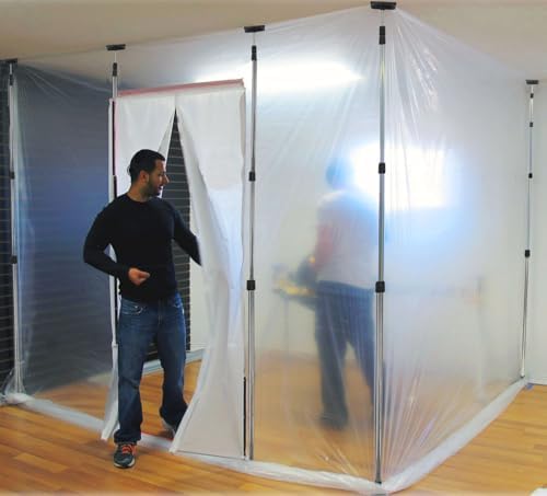 4 Pack Stainless Steel Zipper Walls Poles Kit, 10FT Retractable Efficient - Image 6