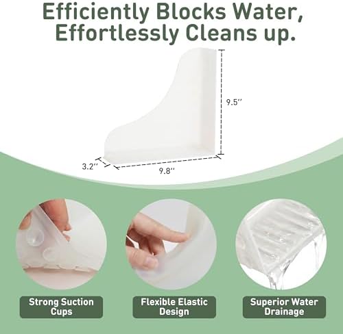 Roslim No-Adhesive 2-Pack All-Silicone Shower Splash Guard - Image 2