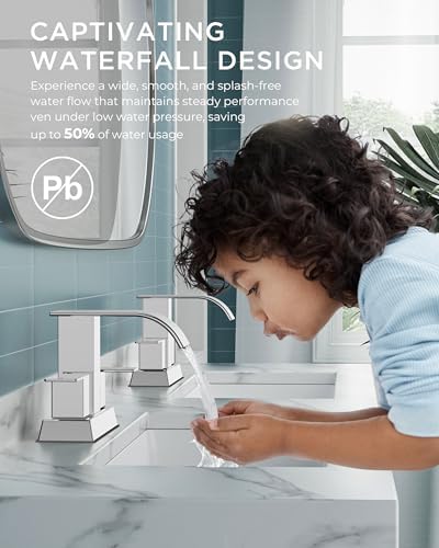 FORIOUS Bathroom Sink Faucet 4 Inch Centerset 2 or 3 Hole Polished Chrome - Image 4