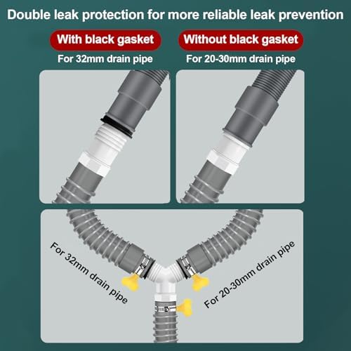Drain Hose Fitting Tee Washing Machine Drain Hose Tee Extension Fitting - Image 5