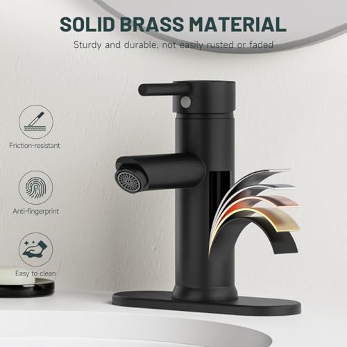 2 Pack Bathroom Faucet for 1 or 3 Holes, Matte Black - Image 3