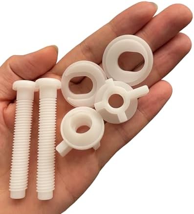 2 Pcs Toilet Seat Screws Replacement Kit LWTCUJOH Plastic Toilet Seats Hinge - Image 5