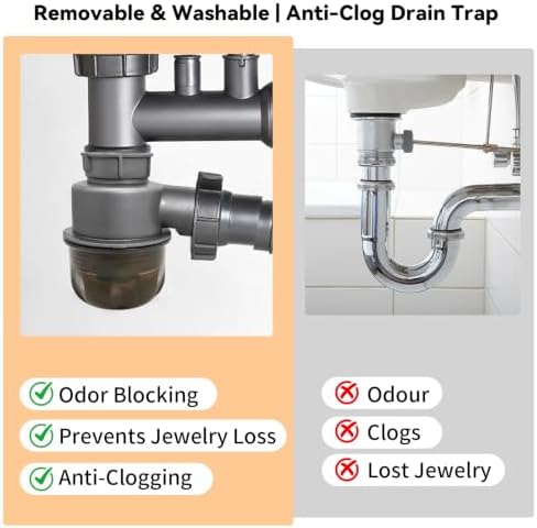 2 Pack Visible Sink Trap 1-1/2" Water Seal P Trap Replacement, Removable Anti - Image 4