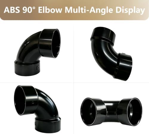 LESSO 2PCS 1 1/2" 90 Degree Sweep Elbow, ABS DWV Pipe Fitting - Image 5