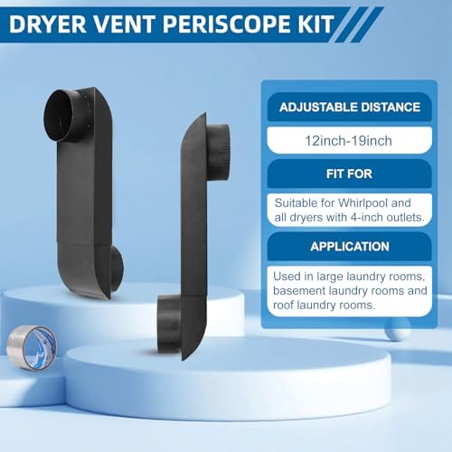 Periscope Dryer Vent Kit 12"-19" Adjustable Flat Vent - Image 2
