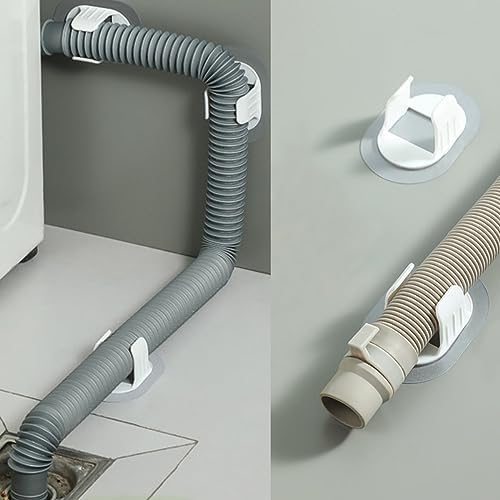 4PCS Self-adhesive No-drill Washing Machine Drain Hose Holder White Pipe Fixing - Image 4