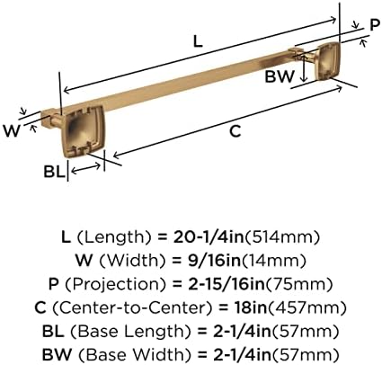 Amerock Stature 18" Champagne Bronze Towel Bar - Image 6