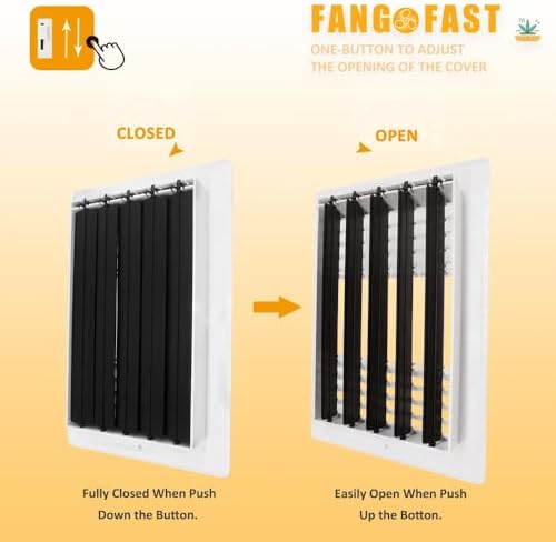 2 Pack 10x8 Inch FanGoFast Ceiling Register Wall Vent 3-Way Plastic Sidewall - Image 5