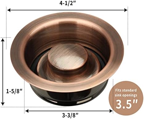 Akicon Kitchen Sink Antique Copper Finish Garbage Disposal Flange Stopper - Image 5