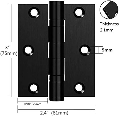 Commercial and Residential 3" x 2.5" 304 Stainless Steel Door Hinges, 3 Inch - Image 3