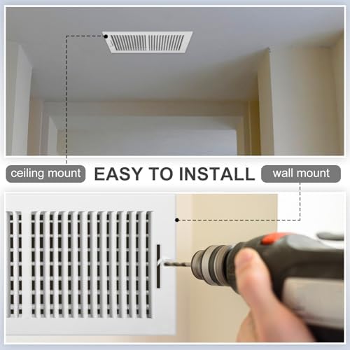 4 Pcs Air Ceiling Vent Cover Grille 14"W x 6"H Duct Opening Size, 2 Way Steel - Image 3