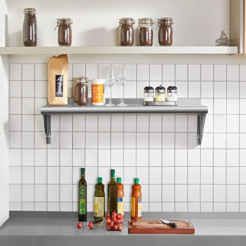 Hally Stainless Steel Shelf 12"x60" NSF Commercial Wall Mount Rack Shelving - Image 6