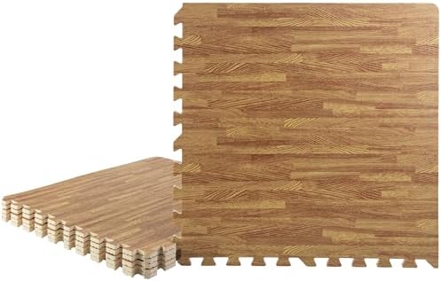 Stalwart Foam Wood Grain Floor Tiles, 24sqft Total by Stalwart