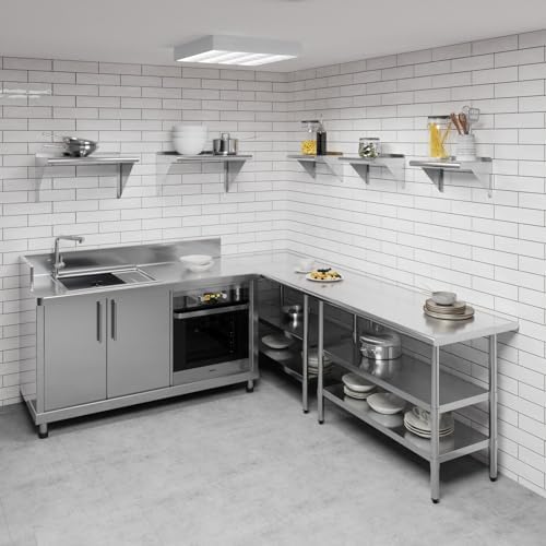 AmGood 10 in. x 16 in. Stainless Steel Wall Mount Shelf - Image 2