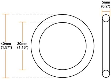 uxcell Nitrile Rubber O-Rings 40mm OD 30mm ID 5mm Width, Metric Sealing Gasket - Image 3