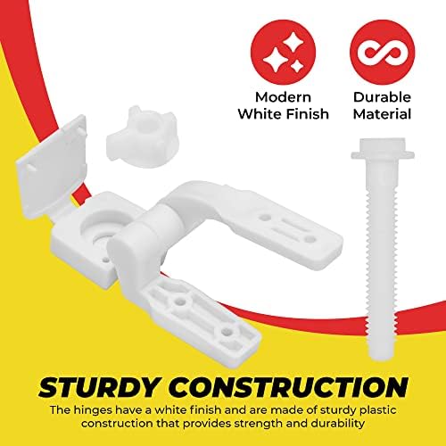 White Plastic Toilet Seat Hinge Replacement - Image 3