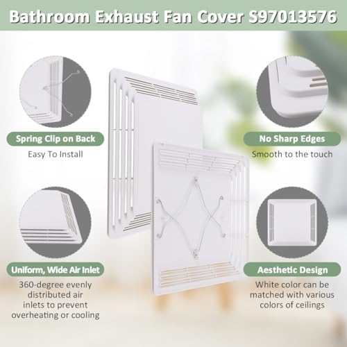 2-Piece S97013576 Bathroom Fan Cover Grille Replacement - Image 3