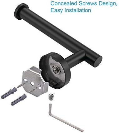 TASTOS Matte Black Toilet Paper Holder SUS304 Stainless Steel, Modern Round - Image 6