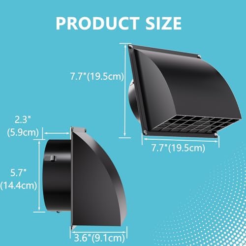 HG Power 6 Inch Dryer Vent Cover Outside - Image 3