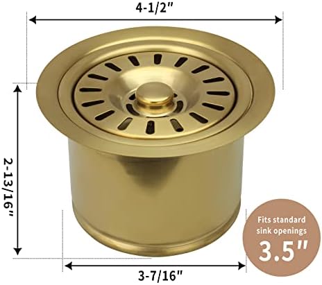 Akicon Kitchen Sink Brass Gold Finish Garbage Disposal Flange Stopper, One Size - Image 3