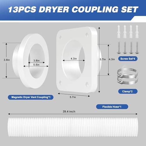 Dryer Vent Kit, DV180 Magnetic Dryer Vent Connector Kit, Airtight Seal Dryer - Image 3