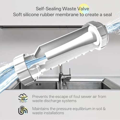 Self-Sealing Waterless P Trap 1-1/2", One Way Sanitary HepvO Waste Valve - Image 3