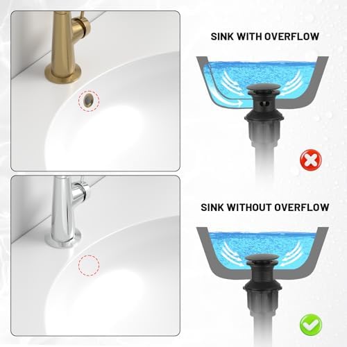 Pop Up Bathroom Sink Drain Without Overflow, Matte Black - Image 4