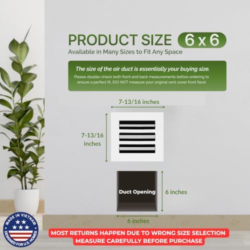 Modern Air Vent Cover 6x6 – Slim Design Aluminum Linear Slot Diffuser, - Image 3