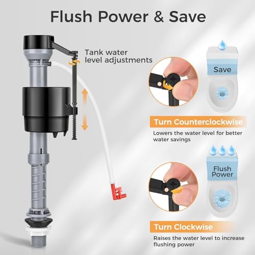 Universal Toilet Flusher Replacement Kit, Toilet Fill Valve and 2-Inch Flapper - Image 5