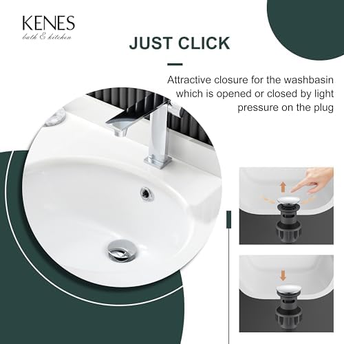 KENES Chrome Pop Up Bathroom Sink Drain Assembly - Image 4