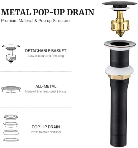 Ultimate Unicorn Pop up Sink Drain, Without Overflow, Oil Rubbed Bronze - Image 2
