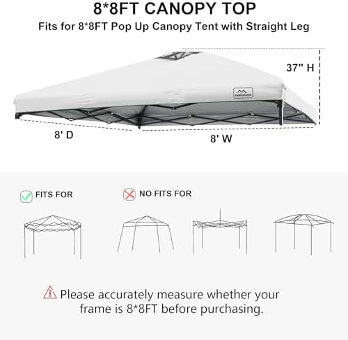 8x8 Replacement Top Pop Up Canopy Tent Cover Roof - Image 2