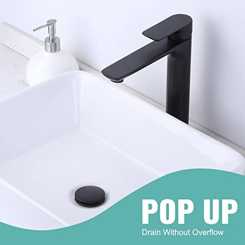 Bathroom Sink Drain Without Overflow, ARCORA Matte Black Pop Up Drain - Image 4