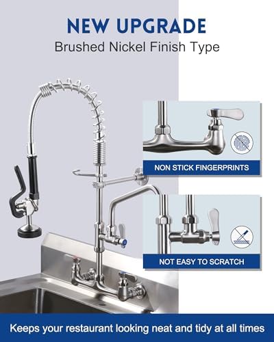 Brushed Nickel Commercial Kitchen Faucet - Image 2