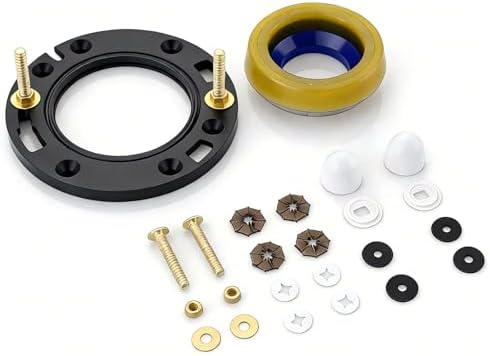 Toilet Flange with Wax Ring for Toilets Replacement Kit Includes Bolts PVC - Image 2