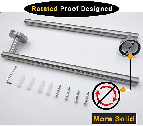 Brushed Nickel Bath Towel Bar Single Bars Towel Rack Rod Classic Wall Mounted - Image 3